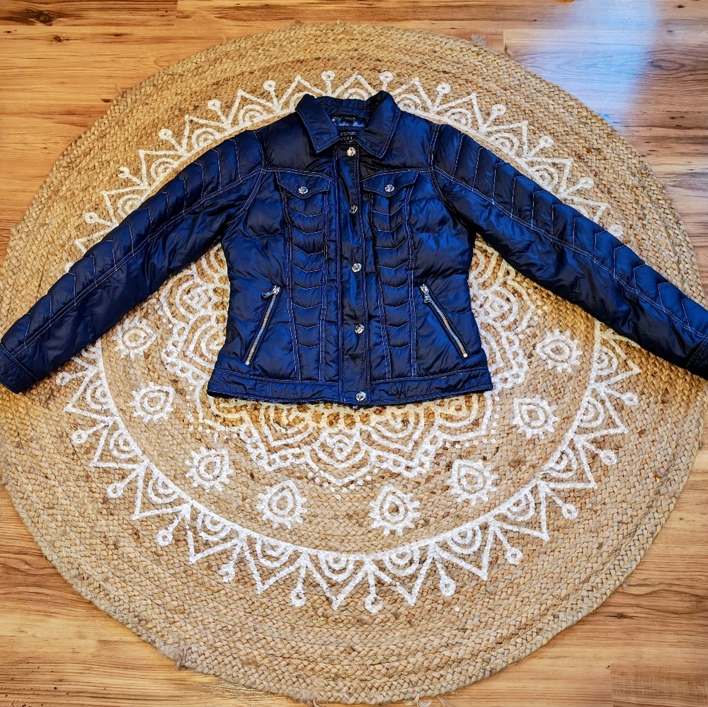 Y2K Purple Down Guess Quilted Jacket
